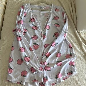 Peach Print Long Sleeve Pajamas
